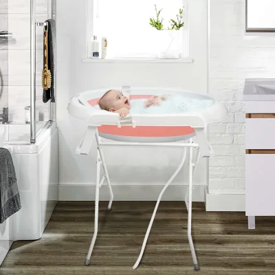 Baignoire bébé pliable avec support et siège – image 3