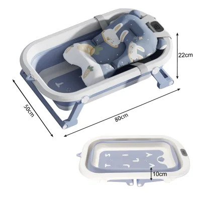 Baignoire de voyage bébé, tapis et thermomètre – image 2