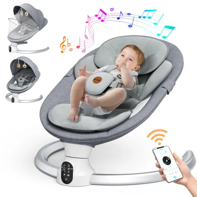 Balançoire électrique bébé grise, 5 angles