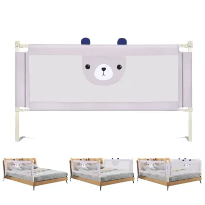 Barrière de lit bébé grise réglable