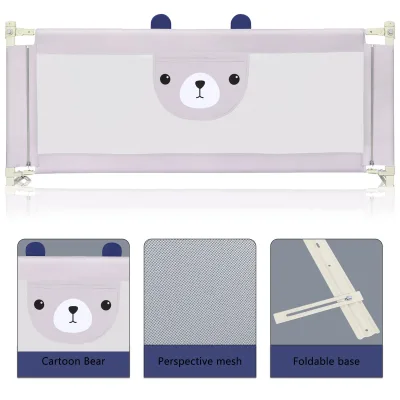 Barrière de lit bébé grise réglable – image 3