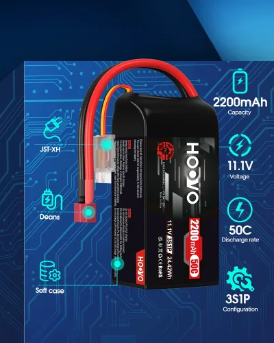 Batterie LiPo 3S 11,1 V 2200 mAh, lot de 2 – image 2