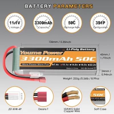 Batterie LiPo 3S 11,1 V 3300 mAh – image 2