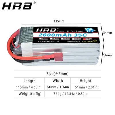 Batterie LiPo 6S 2600 mAh 22,2 V, prise XT60 – image 2