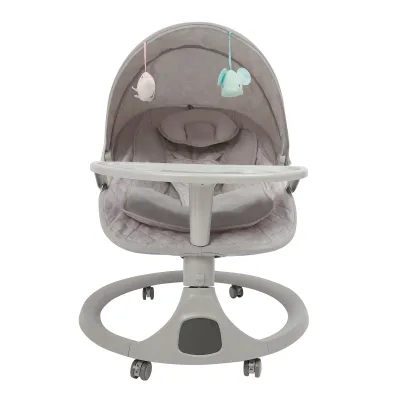 Berceau électrique bébé à bascule gris clair – image 2