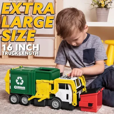 Camion à ordures jouet avec poubelles – image 2