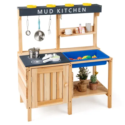 Cuisine de jeu d'extérieur en bois pour enfants