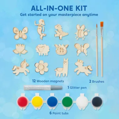 Kit de peinture 12 aimants en bois à décorer – image 2