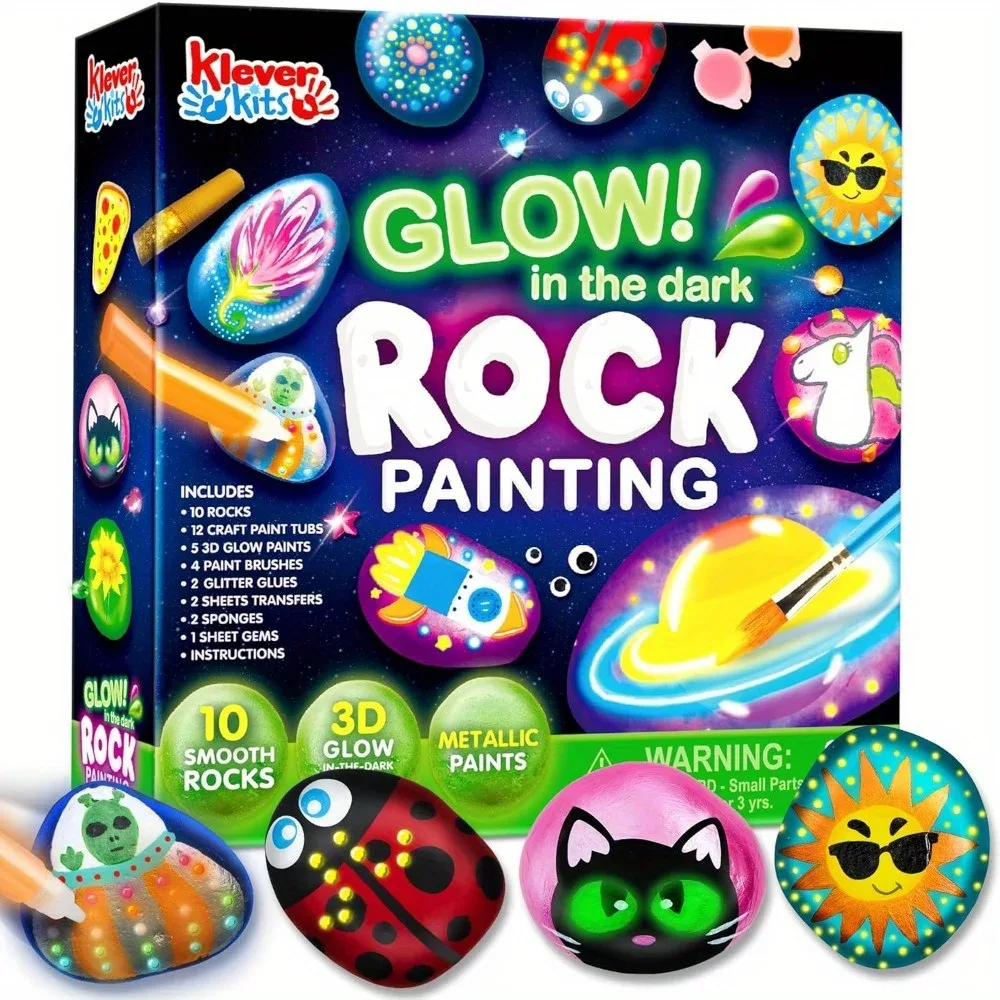 Kit de peinture sur roche phosphorescente