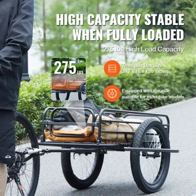 Remorque de vélo pliable en acier au carbone – image 2