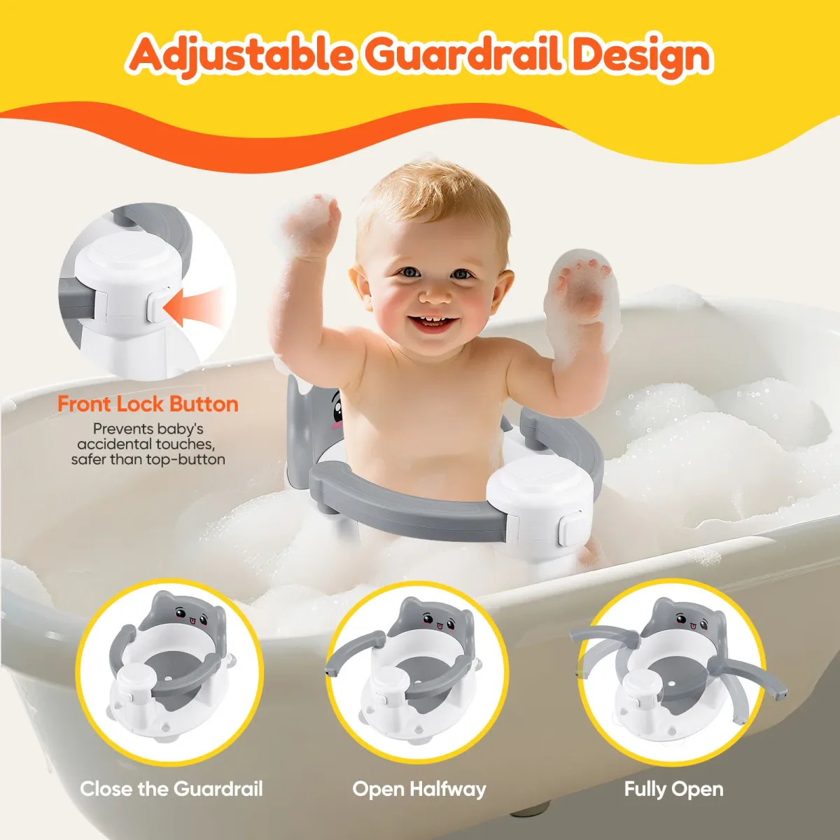 Siège de bain bébé amovible antidérapant