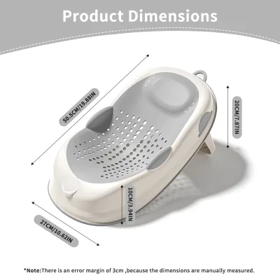 Support de bain bébé ergonomique, pieds pliables – image 2
