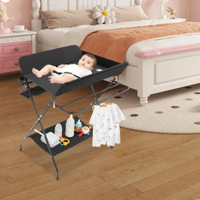 Table à langer pliable en fer et tissu – image 2