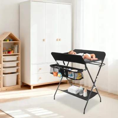 Table à langer pliable en fer et tissu – image 3