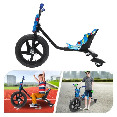 Trottinette à pédales 3 roues bleu et noir