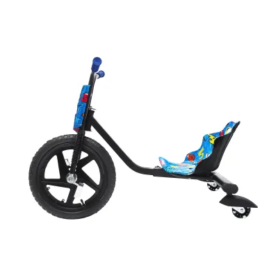 Trottinette à pédales 3 roues bleu et noir – image 3